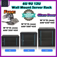 Glass Door Computer Server Rack 6U 9U 12U Server Rack 9U Network Server Cabinet Wall Mount