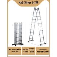 REAIM Aluminum Ladder 12FT/16F/20FT Foldable Ladder heavy duty step ladder 3.7/4.7/5.7M folding mult