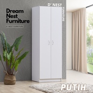(Thick Panel) 2 Door Wardrobe - D Nest Furniture