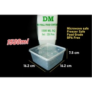 THINWALL DM 1500 SQML (25 pcs) - 1500ML SQ - THINWALL Square 1500 SQ - THINWALL Box 1500 SQ