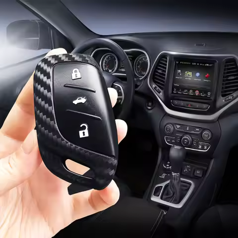 Carbon Fiber Silicone Remote Car Key Cover Caps Keychain Key Cover Shell For MG ZS HS GT MG4 MG5 MG6