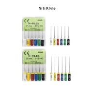 6Pcs /Box Dental  Endodontic Niti K-Files Niti Steel Material K-Files