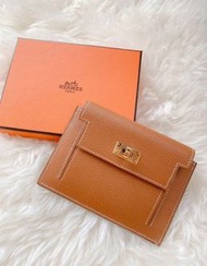 Hermes Kelly pocket compact Wallet金金