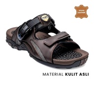 HOMYPED MA-2031 HITAM TERBARU SANDAL SLOP UPPER KULIT BERKUALITAS SANDAL SLIDE CASUAL/HIKING PRIA TO