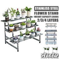 [kline]Syezyo Stainless Steel Flower Rack Plant Holder Multi-layer Plant Stand Balcony Outdoor Decorative Flower Stand Pots Shlef Step Rack