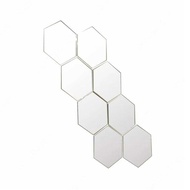 8pcs Kaca Cermin Hexagonal Mini Cermin Aesthetik Hiasan Dinding Kaca Hexagonal Cermin Hexagonal Mirr