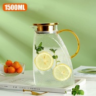 Bình thủy tinh bình nước Borosilicate cao có nắp bằng thép không gỉ chống rò rỉ cửa tủ lạnh bình cho