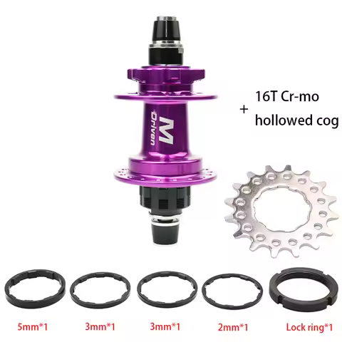M Driven BMX Racing Hub 110x3/8 36H BMX Hubs with 16T Crmo Cog and Lockring BMX Racing Hub with Spac