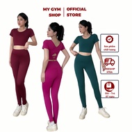My GYM Polyester Spandex short sleeve Knit 2 X Women'S GYM Kit With Soft, Sweat Absorbent Spandex A3