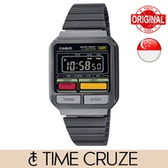 [Time Cruze] Casio A120 Adjustable Vintage 1980s Digital Grey IP Unisex Watch A120WEGG-1BDF A120WEGG