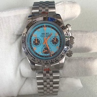 39MM Men's Watch Stainless Steel Watch Case and Strap Sapphire Glass Case with VK63 Movement