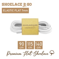 SHOELACE 2 GO ELASTIC RUBBER FLAT SHOELACES - FLAT SHOELACE ELASTIC 7MM - EF7 - A1 - WHITE - 90CM 11