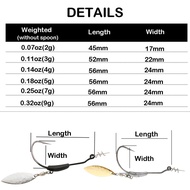 ✘◘♤4pcs 2g 3g 4g 5g 7g 9g Crank Hook Metal Spoon Sequins Add Weight lures With Twist Lock Lead Barbe