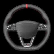 DIY Artificial leather Suede Carbon Fiber Customized Hand-stitched Car Steering Wheel Cover For Seat
