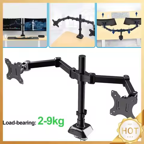 Single/Dual Monitor Desk Mount Adjustable Height and Angle Monitor Arm Desk Mount Stand for 17 To 32