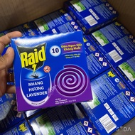 Combo 10 Hộp RAID Nhang diệt muỗi Hương Lavender - 10 khoanh