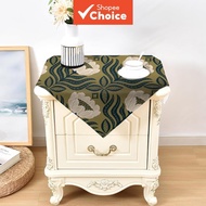 1Pc Olive Green White Flower Tablecloth Kitchen Living Room Decoration