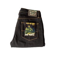 PMD & CO - KING MANTIS - 15 oz - Indigo X Green - Denim Selvedge Accent - Slim Straight Denim Jeans