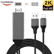 2M 6FT Iphone Lightning To HDMI-Compatible Video Digital AV TV Cable Adapter 1080P For Iphone 12 Iphone 6 6S 7 7Plus Ipad Air
