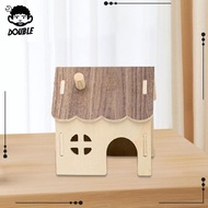 [ Hamster Wood House Hideout Hamster Habitats Decor for Syrian Hamster Gerbils