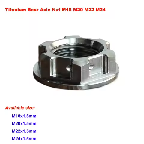 M18 M20 M22 M24x1.5mm Titanium Flange Nuts For Moto Car A450 CRF2012R Rear Axle Nut For Yamaha Honda