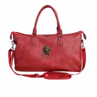 Travel bag, soft PU leather sports bag (size 49x17x28 cm)