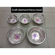 Stainless Steel Craft Fancy Diamond Design Serving Bowl