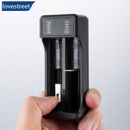 LOVESTREET 2 Slots Dual 18650 Lithium Battery Charger for 18650 14650 Charging 4.2 / 3.7 V Rechargea