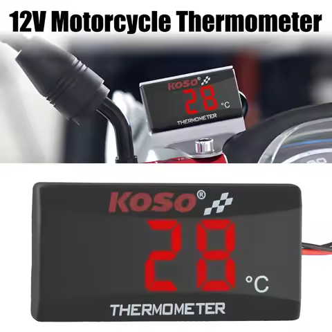 12V Temperature Meter Motorcycle Thermometer 0~120°C Monitor With Sensors Water Tank Retrofit Red Bl