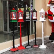 聖誕裝飾品新款飄雪音樂小路燈街燈節慶商場酒店家庭客廳布景道具