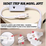 Socket LED strip RGB model jepit Adaptor modul lampu LED RGB 220V 2835 5050 Sambungan LED strip