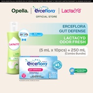 Erceflora Gut Defense Probiotic Supplement + Lactacyd Feminine Wash Odor Fresh 250ML