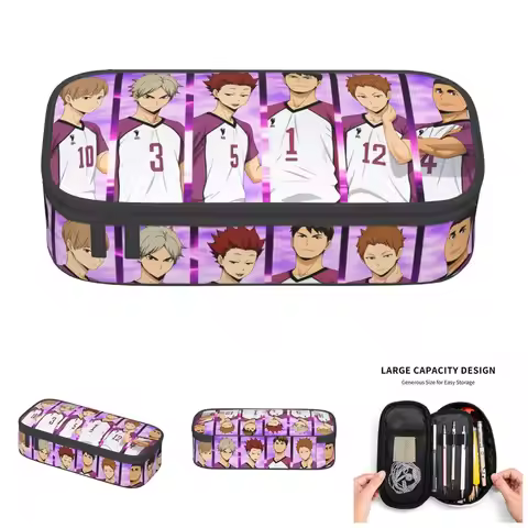 Ushijima Wakatoshi Haikyuu Goshiki Tsutomu Kawaii Pencil Case Boys Girls Semi Eita Tendo Satori Penc