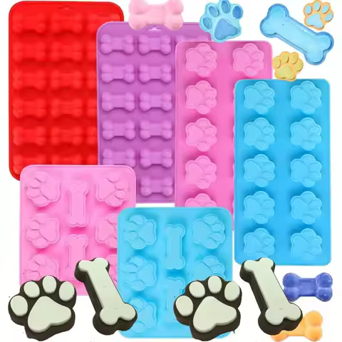 Silicone Mould Dog Cat Animal Paw Pet Print Baking Mold for Chocolate, Pudding, Jelly, Puppy Biscuit