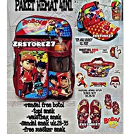 (Latest) Children Backpack Bag 4IN1 boboiboy / Child Sling Bag / boboiboy Sandals