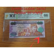 1992 Brunei Commemorative Banknote 25 Dollars Ringgit First Prefix A/1 TQG 66 GEPQ Gem Unc Collectio