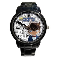 Jam Tangan Keren Stainless Gambar Detective Conan Edogawa Anime Jepang