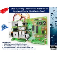 GF21  Autogate DC Sliding (Limit Switch Type) Control Pane / Board with built-in receiver 433mhz
