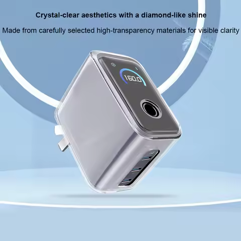 Soft Case for Anker Prime Charger 160W 3 Ports Smart Display Anti Drop Crystal Clear Dust Proof Wash