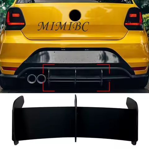 Car Rear Bumper For VW Polo MK5 GTI 6R 6C Two/Four Door Facelift 2010-2018 Diffuser Spoiler Splitter