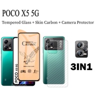 (3in1)Xiaomi Poco X5 Pro 5G X5 X4 Pro X4 GT M5 M4 Ppro Matte ceramic Soft film+Lens protective film+