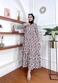 Midi dress wanita kekinian 2022 / midi dress wanita kekinian 2022 / midi dress rayon armor terbaru 2