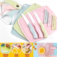 Colorful Small Cutting Board 3IN1 Set Ceramic Knife Fruit Knife Chopper Peeler Chopping Board Set