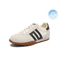 รองเท้าเด็กหนังสีสันสดใส Belle Rainbow Beans Red Fleece Lined Casual Shoes รองเท้าผ้าใบลำลองสำหรับผู