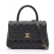 【二手】香奈兒 (Chanel) Coco Handle Matelassé 2WAY 手提包 A92990 黑色魚子醬紋小牛皮（粒面小牛皮）Coco Handle Matelassé 2-way C