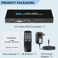 4k HDMI Video Wall Controller 3x3 1080P HDMI TV Wall Splicing โปรเซสเซอร์ 3x3 2x3 2x4 4x2 สําหรับ 9
