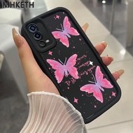 MHKETH Case For OPPO A55 Fashion Pink Butterfly Phone