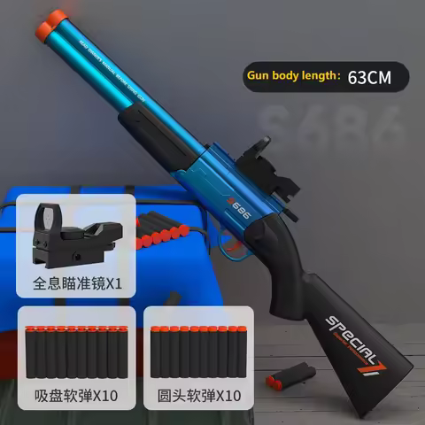 S686 Double Barreled Rifle Gun Soft Bullet Launcher Outdoor Sports CS Game Weapon Pistol for Childre