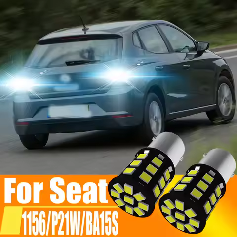 2pcs P21W LED Reverse Light Backup Lamp 1156 7506 BA15S Bulb For Seat Ibiza 6k Mk2 6l Mk3 Leon Mk1 1