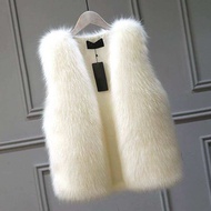 Feelme KK-379 Fur Coat Vest Rompi Blazer Bulu Autumn Winter Spring Vest Bulu Imitasi menghangatkan d